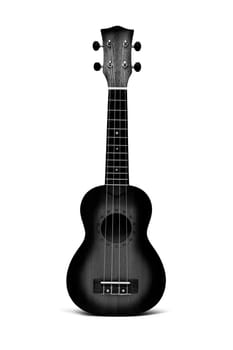 The Red ukulele guitar isolated on the white background