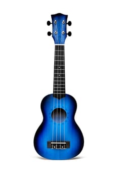 The Red ukulele guitar isolated on the white background