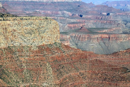 Close up of the Grand Canyon walls in Arizona