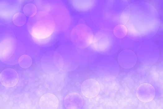 Abstract gradient violet pink background texture with blurred white bokeh circles and lights. Space for design. Beautiful backdrop.
