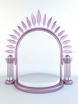 Decorative podium abstract shape 3D render illustration