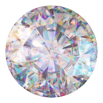3D illustration with clipping path (mask) of a cut diamond on white background. Concept image of wealth and luxury.