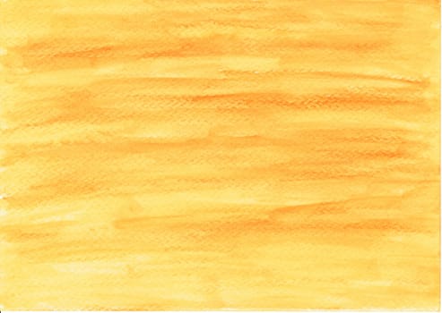 Handpainted simple watercolor wash background in yellow and orange color