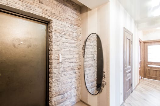 Russia, Moscow- May 29, 2019: interior room apartment. standard repair decoration in hostel. room doors, repair