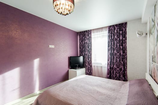 Russia, Moscow- May 29, 2019: interior room apartment. standard repair decoration in hostel