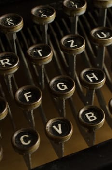 Detail of an old vintage typewriter