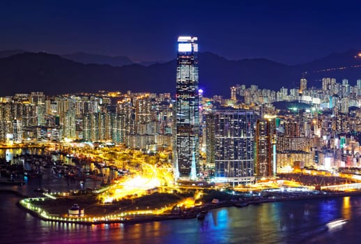 Hong Kong skyline at night