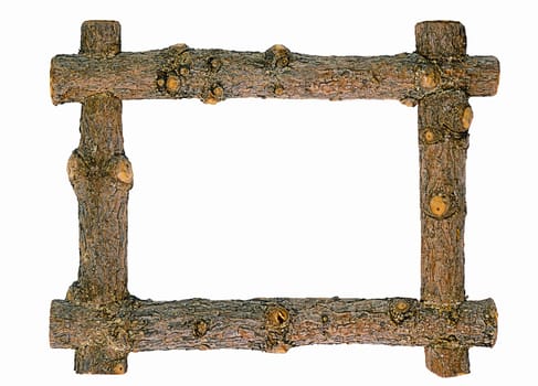 Frame from the rough, glued cedar sticks with knots
