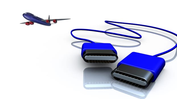 USB plug in a red plastic coating for adv or others purpose use