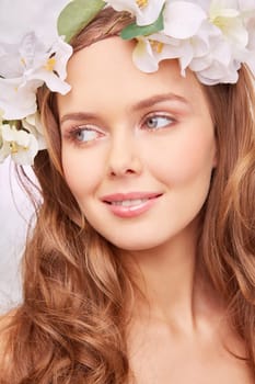 Charming girl symbolizing spring beauty
