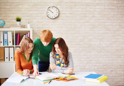 Group of students preparing for seminar