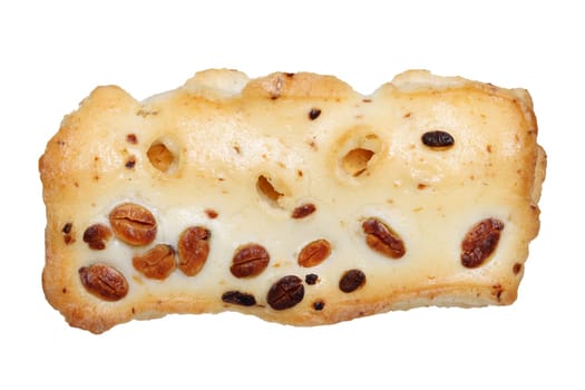 Japanese rice cracker with soybean isolated on white background