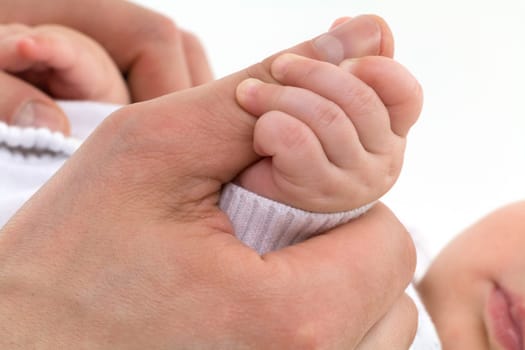Baby,close-up of a toddler holding a hand