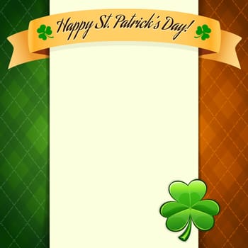 St Patrick's Day's poster with irish flag's colors. Editable pattern in swatches.