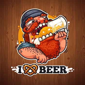 Man Loves Beer Poster. Clipping paths included in additional jpg format.