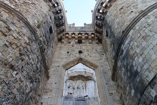 The beauty of the Rhodes walls in Greece