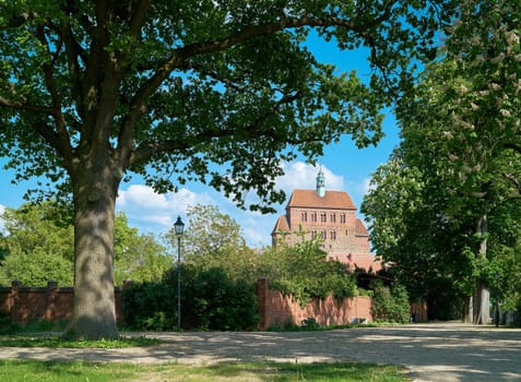 View of the Cathedral of Havelberg on the Elbe Cycle Route in Germany