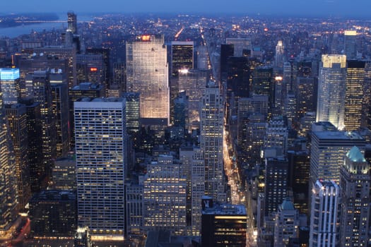 Uptown New York skyscrapers from the Empire State Building