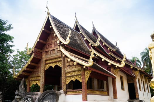 Wat Pra Singh beautiful temple in Chiang Mai, Thailand, stock photo