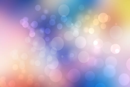 Abstract blurred vivid spring summer light delicate pastel blue pink bokeh background texture with bright soft color circles and bokeh lights. Card concept. Beautiful backdrop illustration.