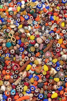 Many Different Colour Beads for Craft Material Background