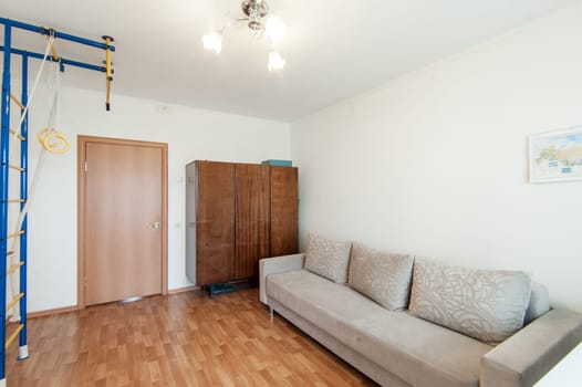 Russia, Moscow- June 05, 2019: interior room apartment. standard repair decoration in hostel