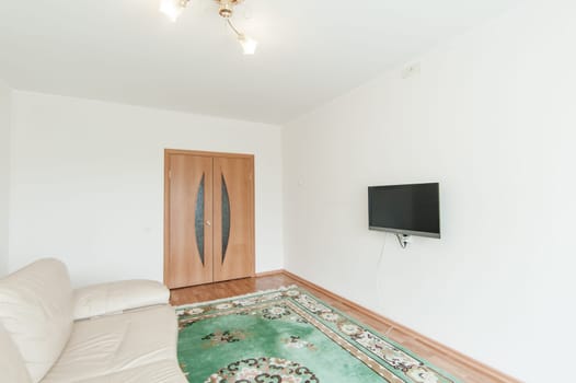 Russia, Moscow- June 05, 2019: interior room apartment. standard repair decoration in hostel