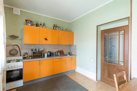 Russia, Moscow- June 06, 2019: interior room apartment. standard repair decoration in hostel