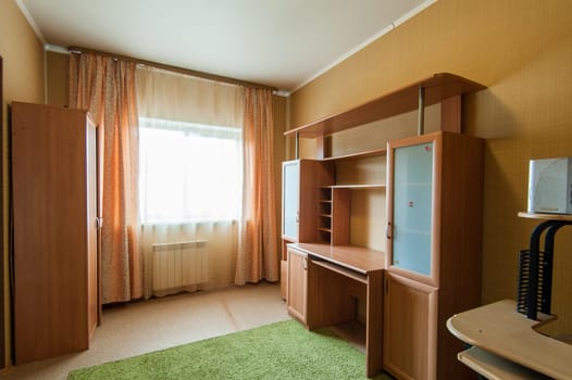 Russia, Moscow- June 06, 2019: interior room apartment. standard repair decoration in hostel