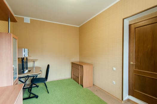 Russia, Moscow- June 06, 2019: interior room apartment. standard repair decoration in hostel
