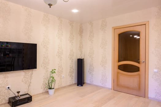 Russia, Moscow- June 10, 2019: interior room apartment. standard repair decoration in hostel