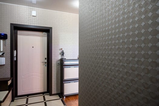 Russia, Moscow- June 10, 2019: interior room apartment. standard repair decoration in hostel. room doors, repair