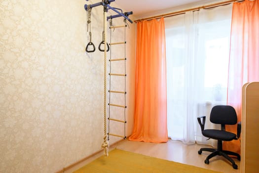 Russia, Moscow- June 10, 2019: interior room apartment. standard repair decoration in hostel