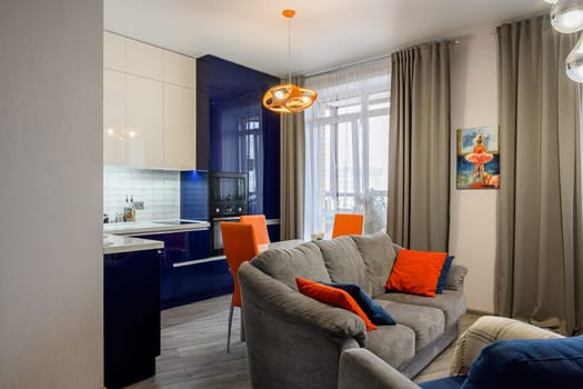 Russia, Moscow- June 10, 2019: interior room apartment. standard repair decoration in hostel