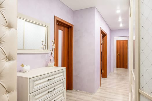 Russia, Moscow- June 10, 2019: interior room apartment. standard repair decoration in hostel. room doors, repair