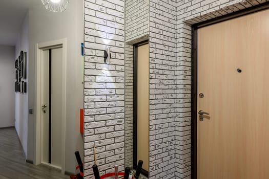 Russia, Moscow- June 10, 2019: interior room apartment. standard repair decoration in hostel