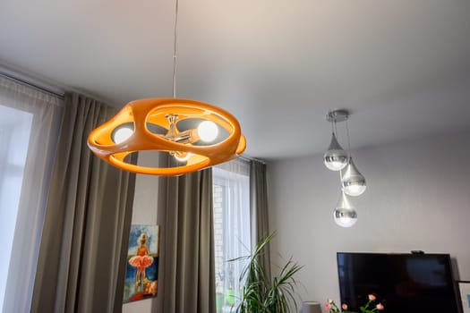 Russia, Moscow- June 10, 2019: interior room apartment. standard repair decoration in hostel