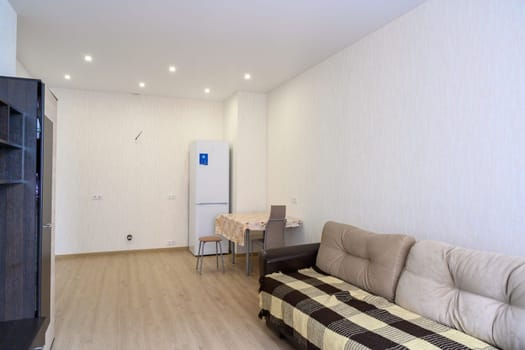 Russia, Moscow- June 10, 2019: interior room apartment. standard repair decoration in hostel