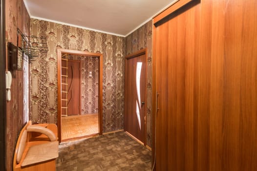 Russia, Moscow- June 10, 2019: interior room apartment. standard repair decoration in hostel