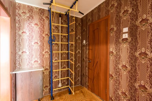 Russia, Moscow- June 10, 2019: interior room apartment. standard repair decoration in hostel