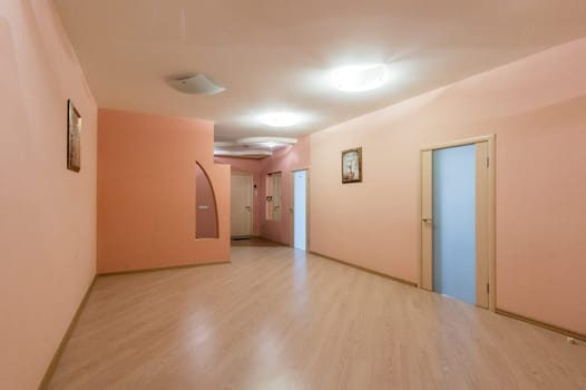 Russia, Moscow- June 10, 2019: interior room apartment. standard repair decoration in hostel