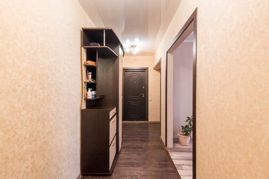 Russia, Moscow- June 10, 2019: interior room apartment. standard repair decoration in hostel