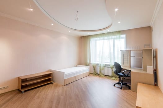 Russia, Moscow- June 10, 2019: interior room apartment. standard repair decoration in hostel