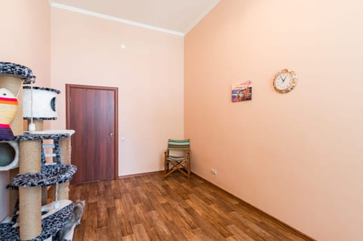 Russia, Moscow- June 11, 2019: interior room apartment. standard repair decoration in hostel