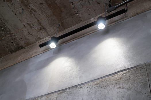 Modern ceiling light decorated in coffee shop, stock photo