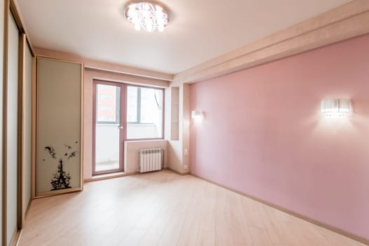 Russia, Moscow- June 11, 2019: interior room apartment. standard repair decoration in hostel