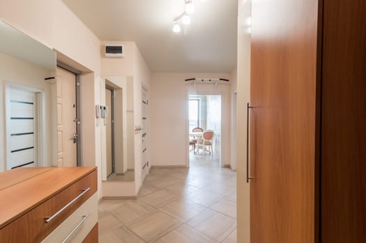 Russia, Moscow- June 11, 2019: interior room apartment. standard repair decoration in hostel