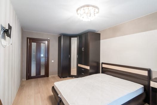 Russia, Moscow- June 11, 2019: interior room apartment. standard repair decoration in hostel
