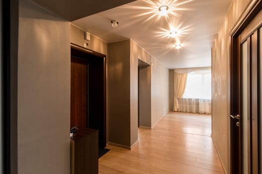 Russia, Moscow- June 11, 2019: interior room apartment. standard repair decoration in hostel