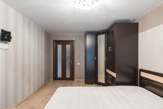 Russia, Moscow- June 11, 2019: interior room apartment. standard repair decoration in hostel